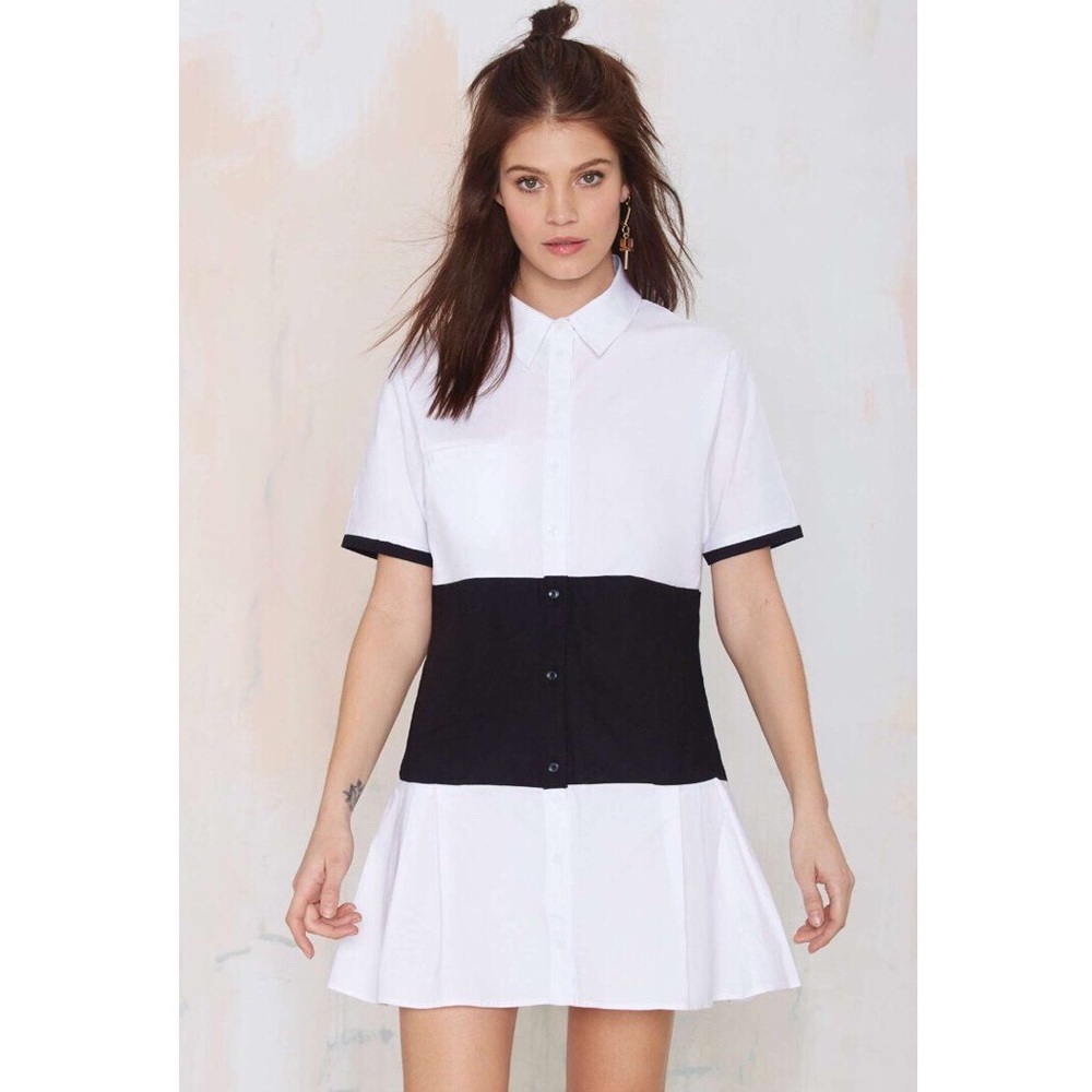 NEW Nasty Gal Drop Waist Shirt Dress